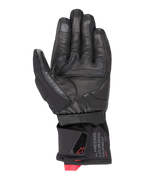Alpinestars WT-4 GORE-TEX Insulated Glove, Motorcycle Glove, Black, palm view featuring leather construction with a rubber grip patch, mid-length cuff with Alpinestars Exploration Equipment branding and red logo accents