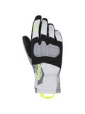Alpinestars XT-3 Drystar Insulated, guantes de moto para turismo, negros, grises y blancos, con una gran placa protectora de nudillos gris, logotipos Astars y tirador en amarillo neón, construcción textil impermeable con puño de longitud media
