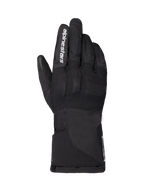 Guantes Alpinestars WT-1 Drystar Insulated, guantes de moto, negros, construcción textil con protección de nudillos integrada, logotipo blanco de Alpinestars en el dedo índice, puño largo de guantelete, equipo de conducción impermeable y térmico para uso en carretera y aventura