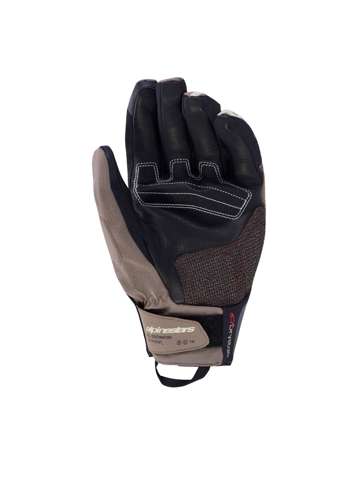Alpinestars Harok Pro Drystar Guantes, guantes de moto de aventura, marrón y negro, con membrana impermeable y construcción de cuero en la palma