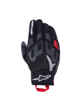 Alpinestars Maxdura Drystar Guantes, guantes de aventura para moto, negros con detalles en gris oscuro, rojo y blanco, nudillos de TPR flexible y membrana impermeable Drystar