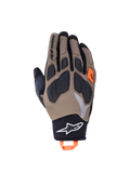 Alpinestars Maxdura Drystar Guantes, guantes de moto de aventura, marrón y negro con detalles en naranja, con nudillos de TPR flexibles y diseño impermeable