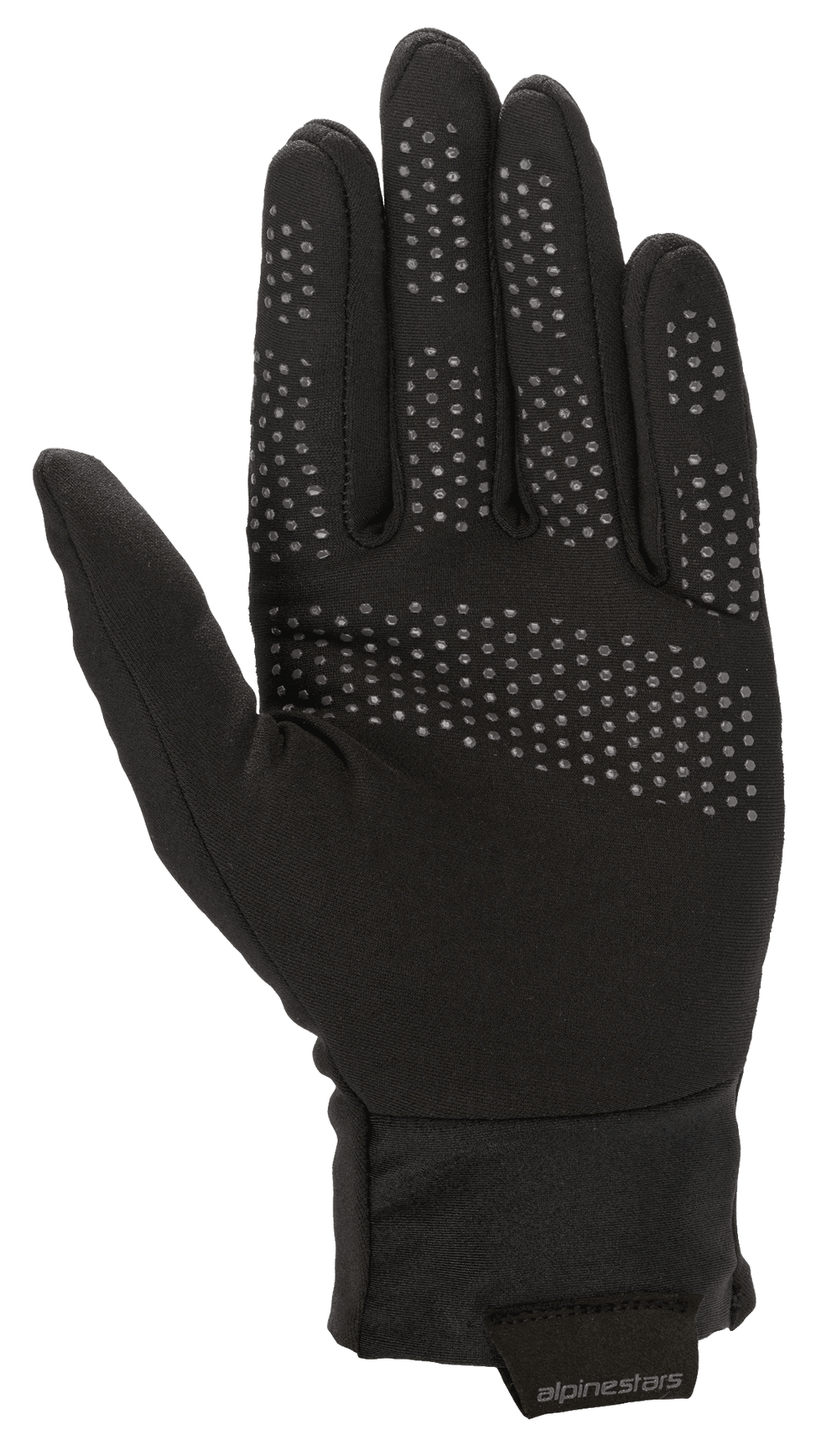 Guante interior Alpinestars Range 2 En Uno GORE-TEX, forro térmico extraíble, negro, con puntos de agarre texturizados en la palma y los dedos, puño elástico con pestaña del logo de Alpinestars, accesorio térmico para guantes de moto multiestación