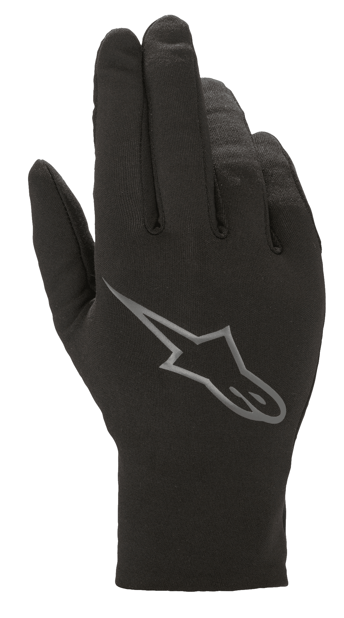 Guante interior Alpinestars Range 2 In One GORE-TEX, forro polar térmico extraíble, negro con logotipo gris de Astars en el dorso, accesorio de guante de moto multiestación