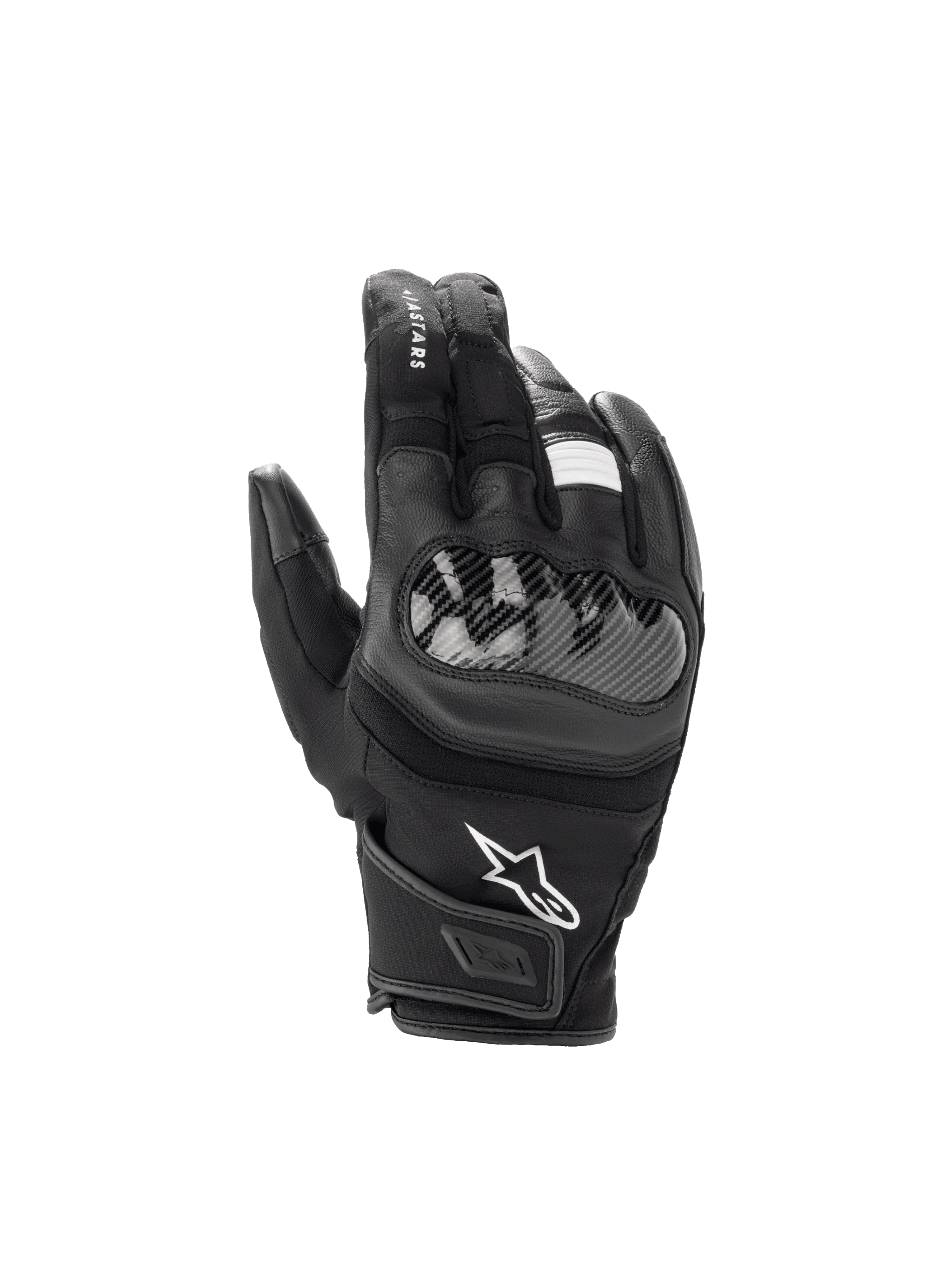 Alpinestars SMX Z Drystar, guantes de moto para hombre, negros, cuero impermeable, protección de nudillos y puño corto