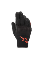Alpinestars S-Max Drystar  Gloves, black and red fluorescent waterproof motorcycle road gloves with knuckle protection.