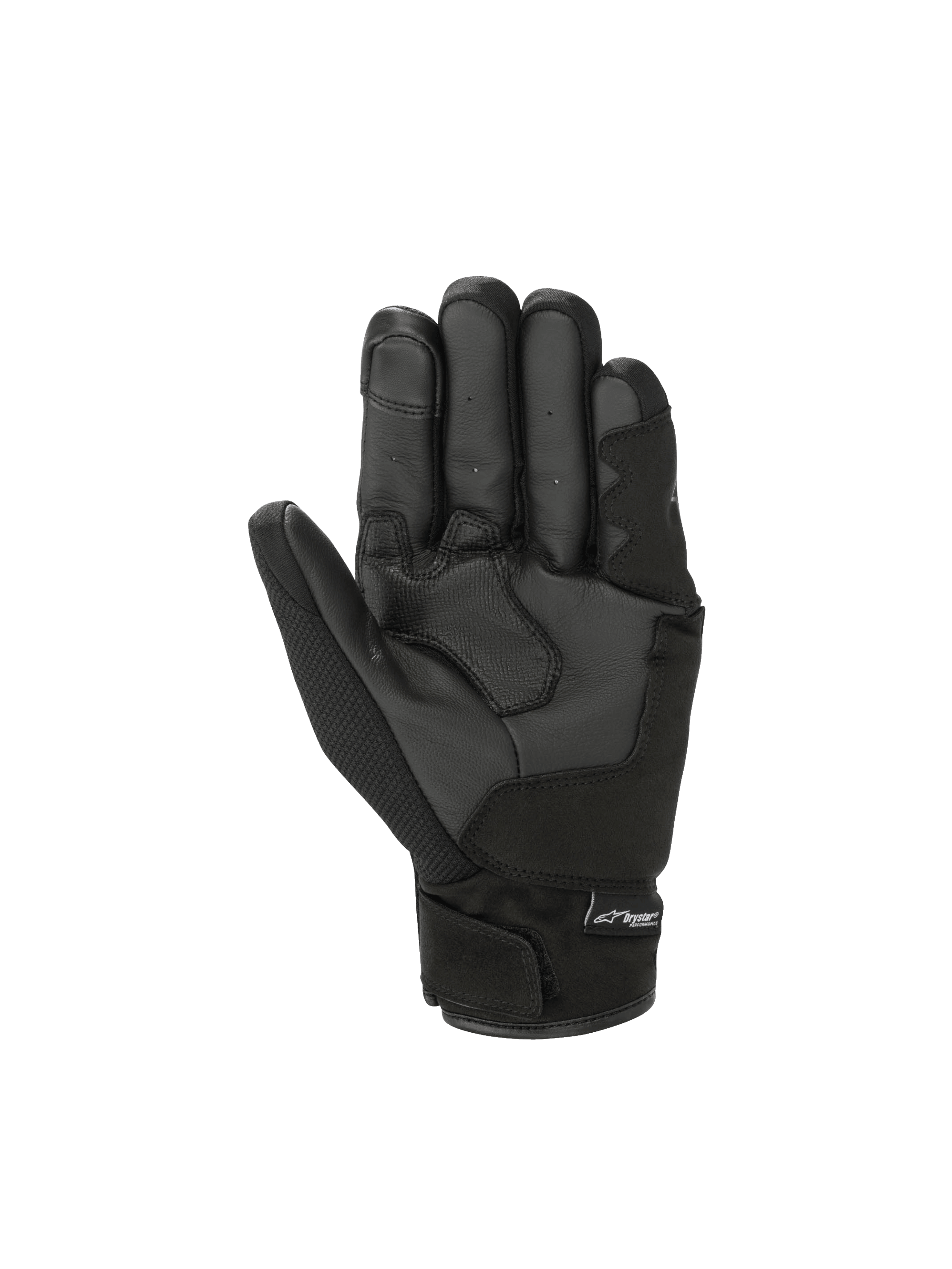 Guantes Alpinestars S-Max Drystar, guantes de moto deportivos e impermeables, textil y cuero negro y gris antracita.