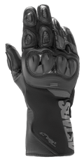 Guantes Alpinestars SP-365 Drystar®, guantes de moto, negro antracita, construcción de cuero impermeable y softshell, con protección rígida de nudillos SP, almohadillas ventiladas en los dedos y puño largo con marca Astars