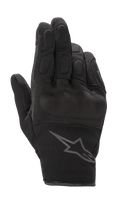 Alpinestars S-Max para mujer, guantes de moto, negro antracita, diseño de puño corto con confección en cuero y malla elástica, con protección rígida en los nudillos y logotipo de Alpinestars gris en la muñeca, equipo de protección impermeable para conducción en carretera