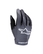 Guantes Alpinestars Youth Radar 2025, guantes de motocross, Gris Dark Camo, con un logotipo de estrella blanca en el dorso, patrón de camuflaje sublimado, refuerzo negro en el pulgar y construcción ligera para carreras off-road de jóvenes