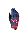 Guantes Radar Juvenil de Alpinestars, guantes de motocross en rojo fuego y azul, con diseño sublimado ligero
