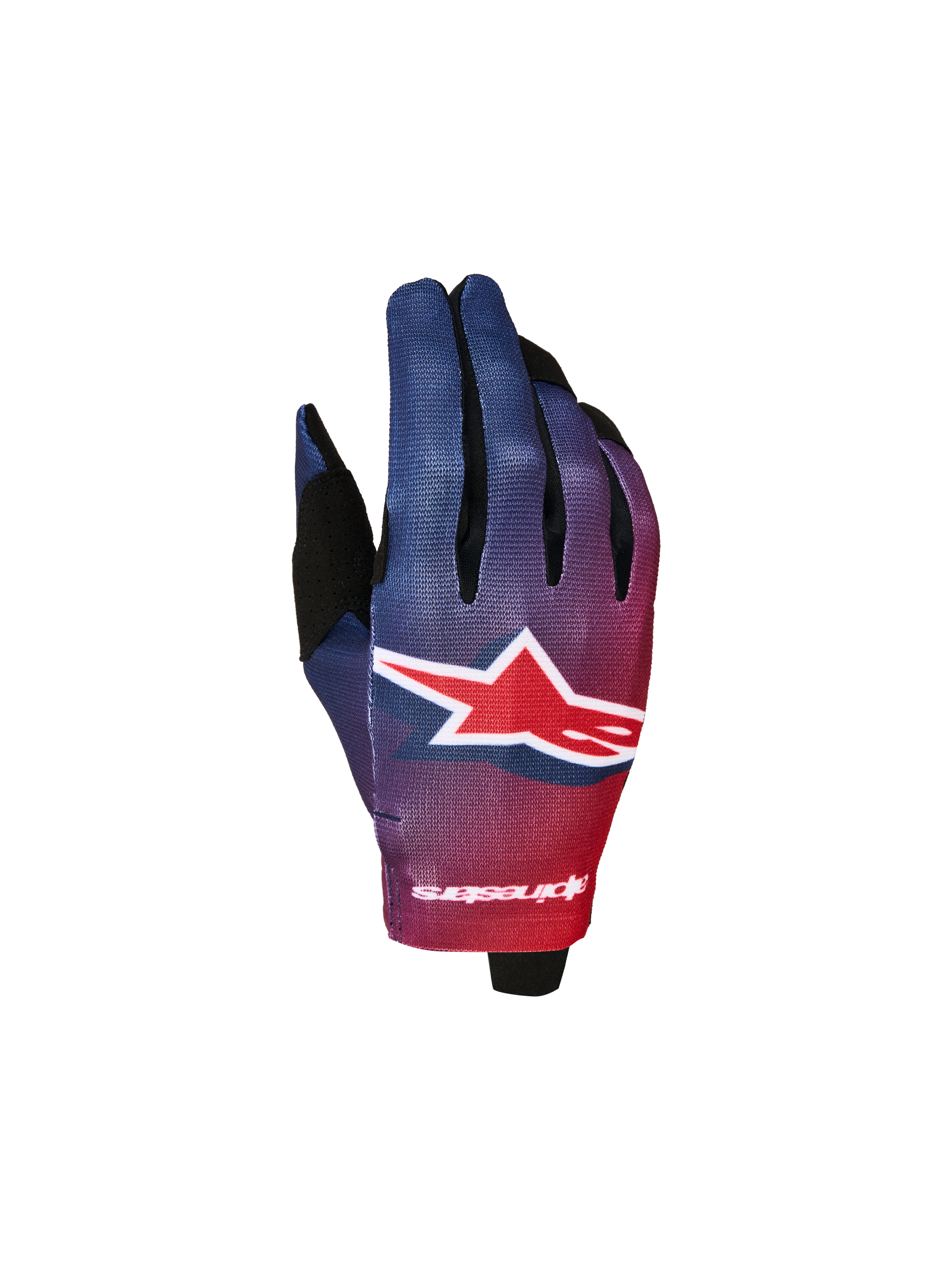 Guantes Radar Juvenil de Alpinestars, guantes de motocross en rojo fuego y azul, con diseño sublimado ligero