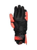Alpinestars GP Plus R V3, guantes de cuero para hombre, negros y rojos fluo, con deslizador de palma de TPU protector para carreras