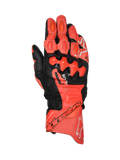 Alpinestars GP Plus R V3, guantes de cuero de carreras para moto, rojos y negros con protección TPU y certificados CE