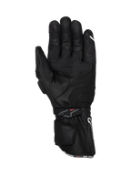 Alpinestars SP-3, guantes de moto racing, cuero negro, vista de la palma con puño largo y refuerzos de agarre