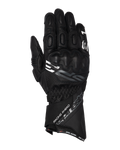 Guantes Alpinestars SP-3, guantes de competición para moto de puño largo, negros con detalles en blanco y gris, protección de nudillos recubierta de PU, confección de cuero texturizado con detalles perforados, correa de muñeca ajustable