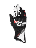 Alpinestars SP-3, guantes de moto de puño largo para carreras de hombre, negros, blancos y rojos, de cuero con protección de nudillos certificada CE