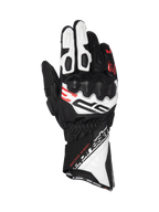 Alpinestars SP-3, guantes de moto de puño largo para carreras de hombre, negros, blancos y rojos, de cuero con protección de nudillos certificada CE