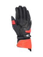 Alpinestars guantes Honda GP Pro R3, guantes de moto para carreras, hombre, negros y rojos brillantes, palma de cuero de canguro, con certificación CE y logotipo de Honda.