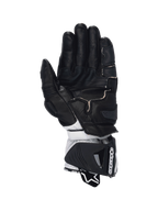 Alpinestars GP Pro R4, guantes de moto para carreras de hombre, negros y blancos, palma de cuero de canguro y protección DFS