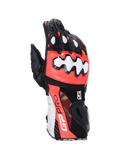 Alpinestars GP Pro R4, guantes de moto para carreras, hombre, negros, rojos y blancos, cuero con protectores de nudillos DFS