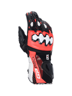 Alpinestars GP Pro R4, guantes de moto para carreras, hombre, negros, rojos y blancos, cuero con protectores de nudillos DFS