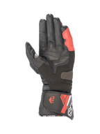 Guantes Alpinestars SP-8 V3, guantes de moto para carreras de hombre, negros y rojo vivo, de piel con refuerzos en la palma y cierre de velcro.