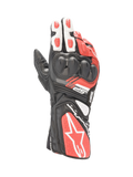 Alpinestars SP-8 V3, guantes de moto para carreras de hombre, negros, blancos y rojos, cuero con protección de nudillos SP