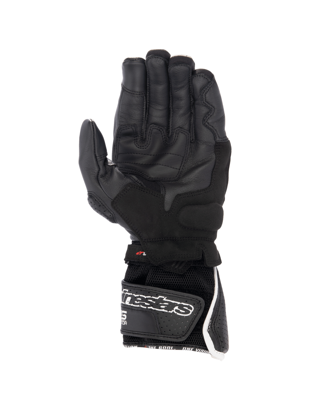 Guantes Alpinestars SP-8 V3 Air, guantes de moto racing de hombre, negros y blancos, cuero perforado y palma con gran agarre
