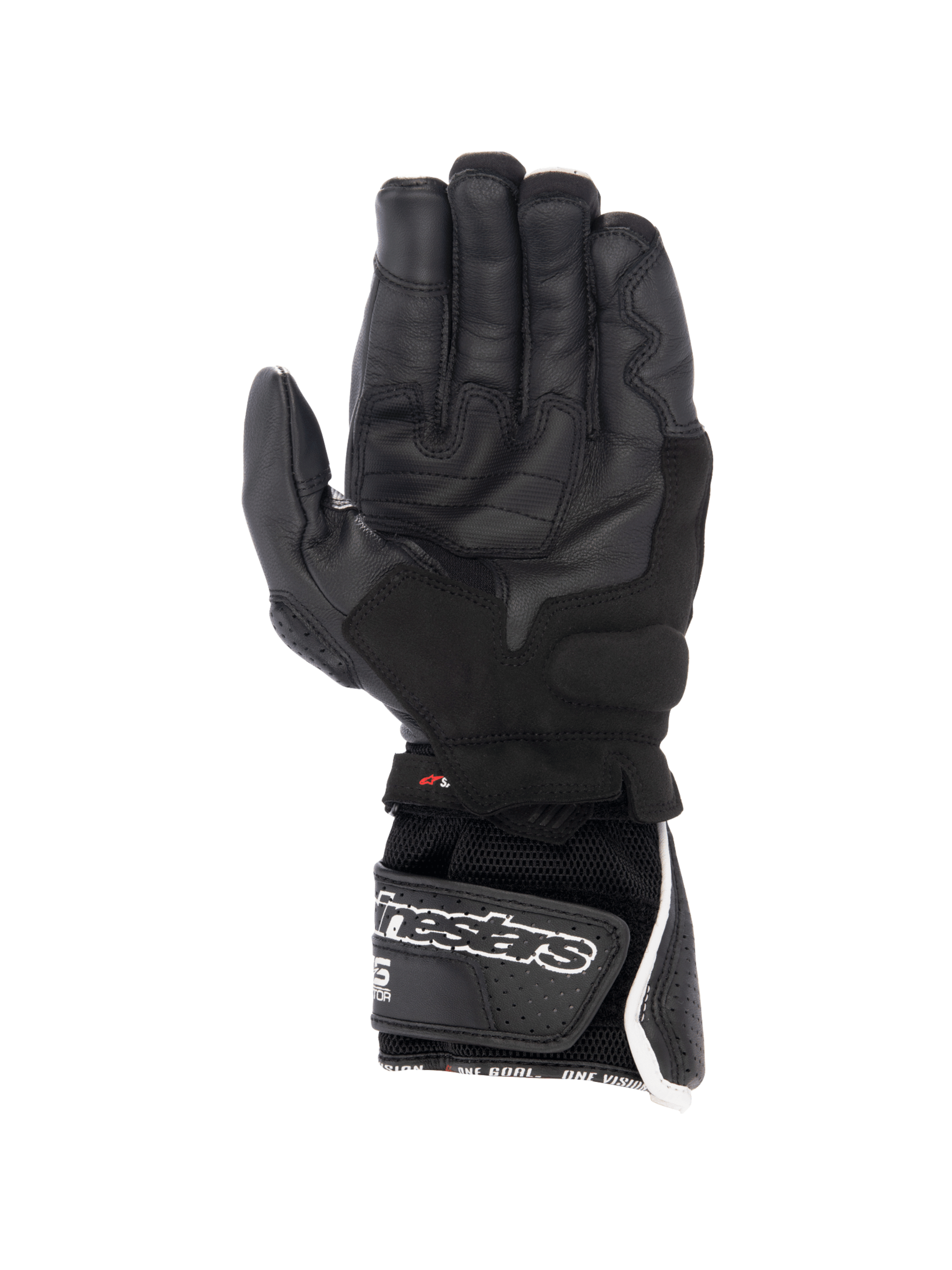 Guantes Alpinestars SP-8 V3 Air, guantes de moto racing de hombre, negros y blancos, cuero perforado y palma con gran agarre