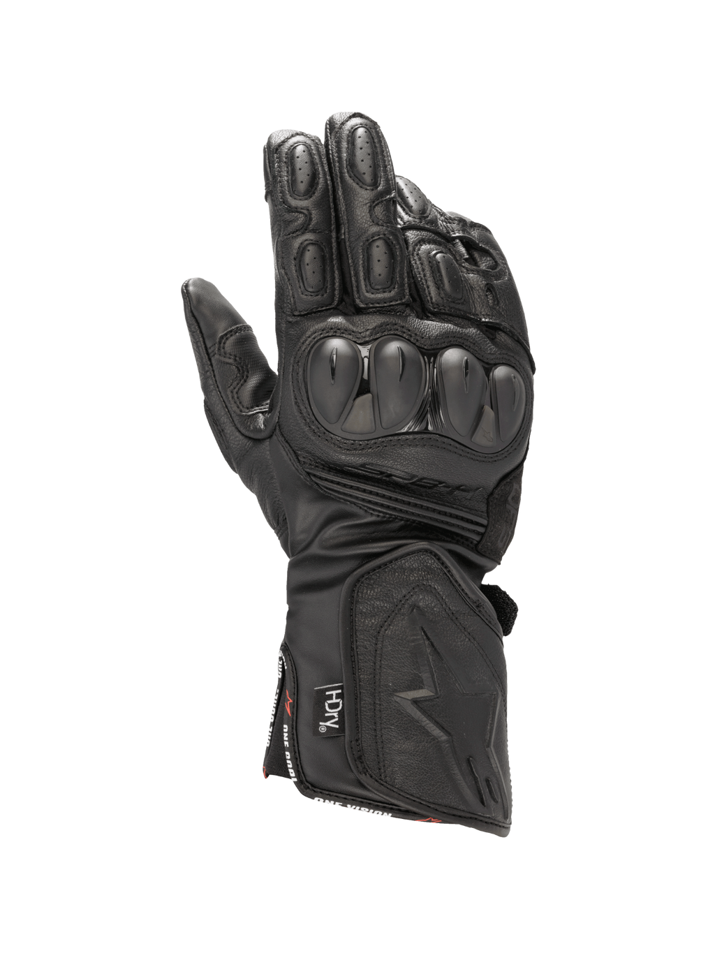 Alpinestars SP-8 HDry, guantes de moto para carreras, negros e impermeables con protección de nudillos, construcción de cuero