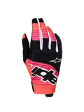 Guantes Alpinestars Techstar 2027, guantes de motocross para hombre, rosa y negro, con gráficos sublimados, nudillos de neopreno y palma de ante sintético