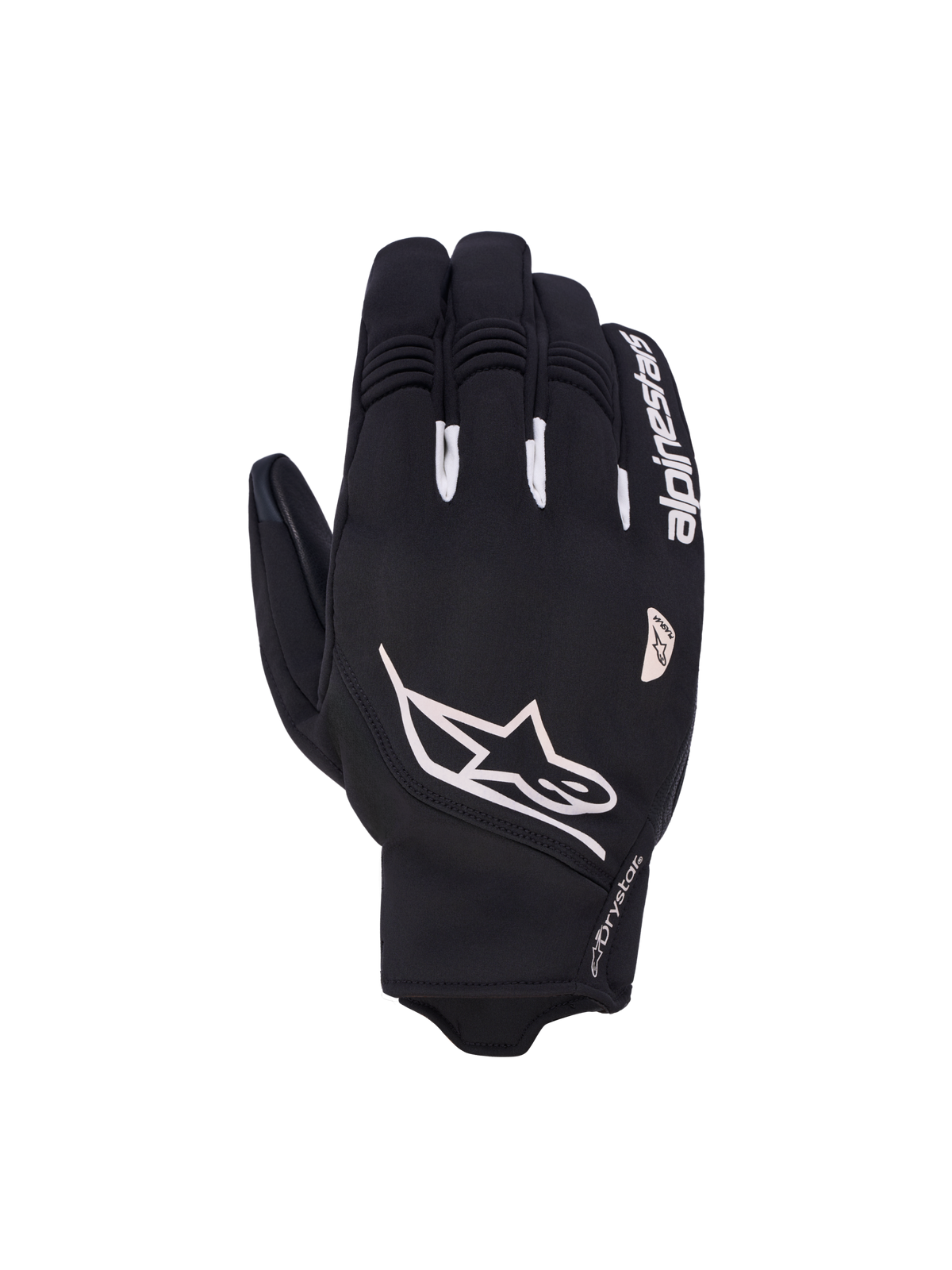 Alpinestars Faster V3 Plasma Drystar, guantes de moto impermeables, negros y blancos, con protección PLASMA en los nudillos