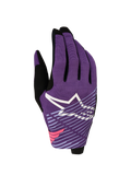 Guantes Alpinestars Radar Pro 2027 de motocross para hombre, morados y negros con malla elástica y logo de estrella