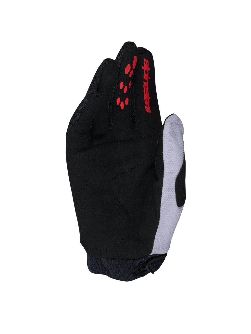 Alpinestars Full Bore V2, guantes de motocross para hombre, negros y lila claro, palma de ante sintético reforzado con detalles rojos, diseño técnico para MX y off-road
