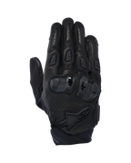 Guantes Alpinestars SP X 7, guantes de moto de caña corta para carretera, color negro, con cuero perforado para ventilación, protección de nudillos de TPU de doble densidad, logotipo de la estrella de Alpinestars en la muñeca y deslizadores ergonómicos en los dedos