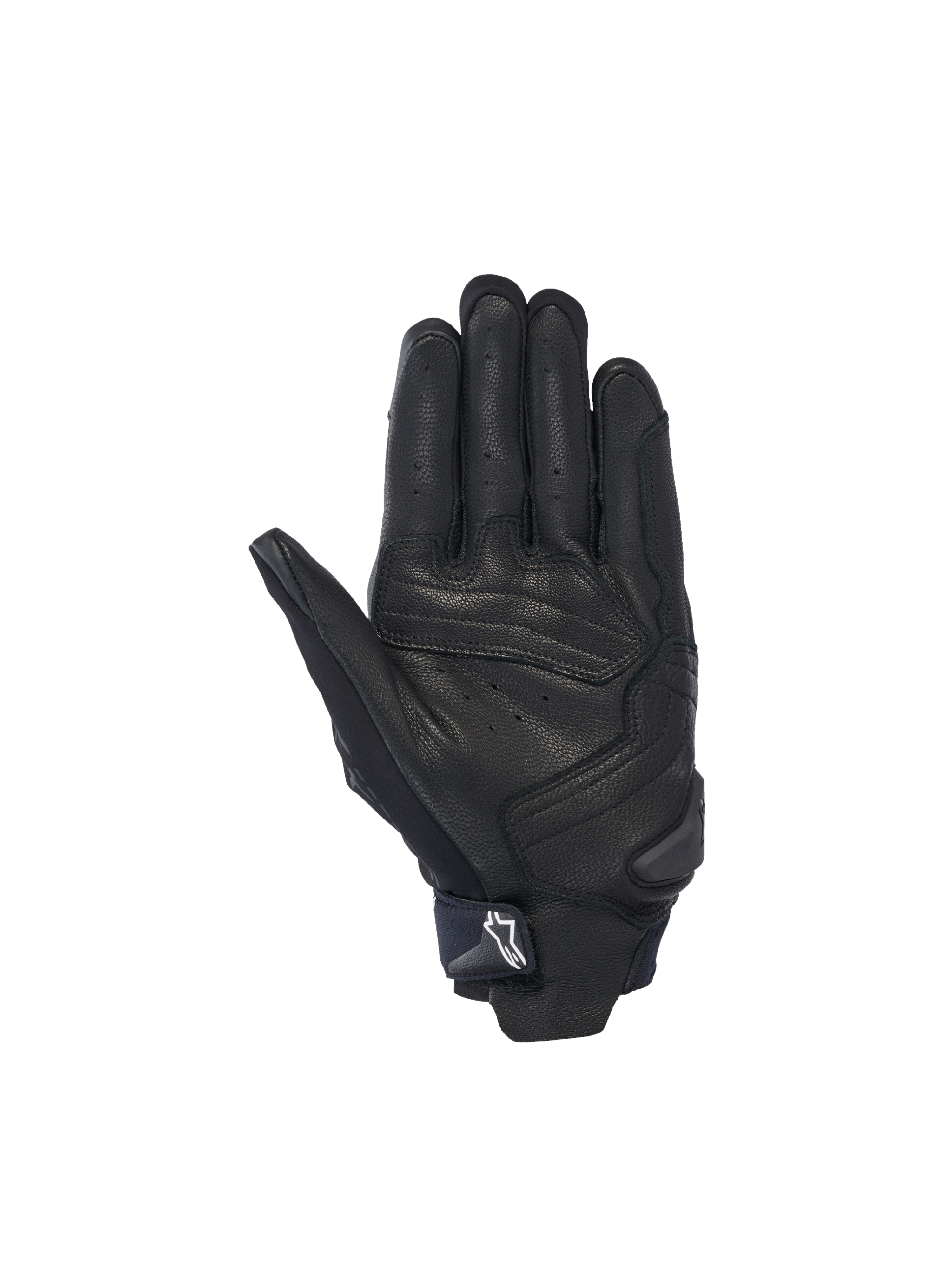 Guantes Alpinestars SP X 7 de hombre para carreras, cuero perforado negro, puño corto y deslizador de palma