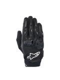 Guantes Alpinestars SP X 7, guantes de moto deportivos cortos para hombre, negros y blancos, cuero perforado con protección de nudillos y certificación CE