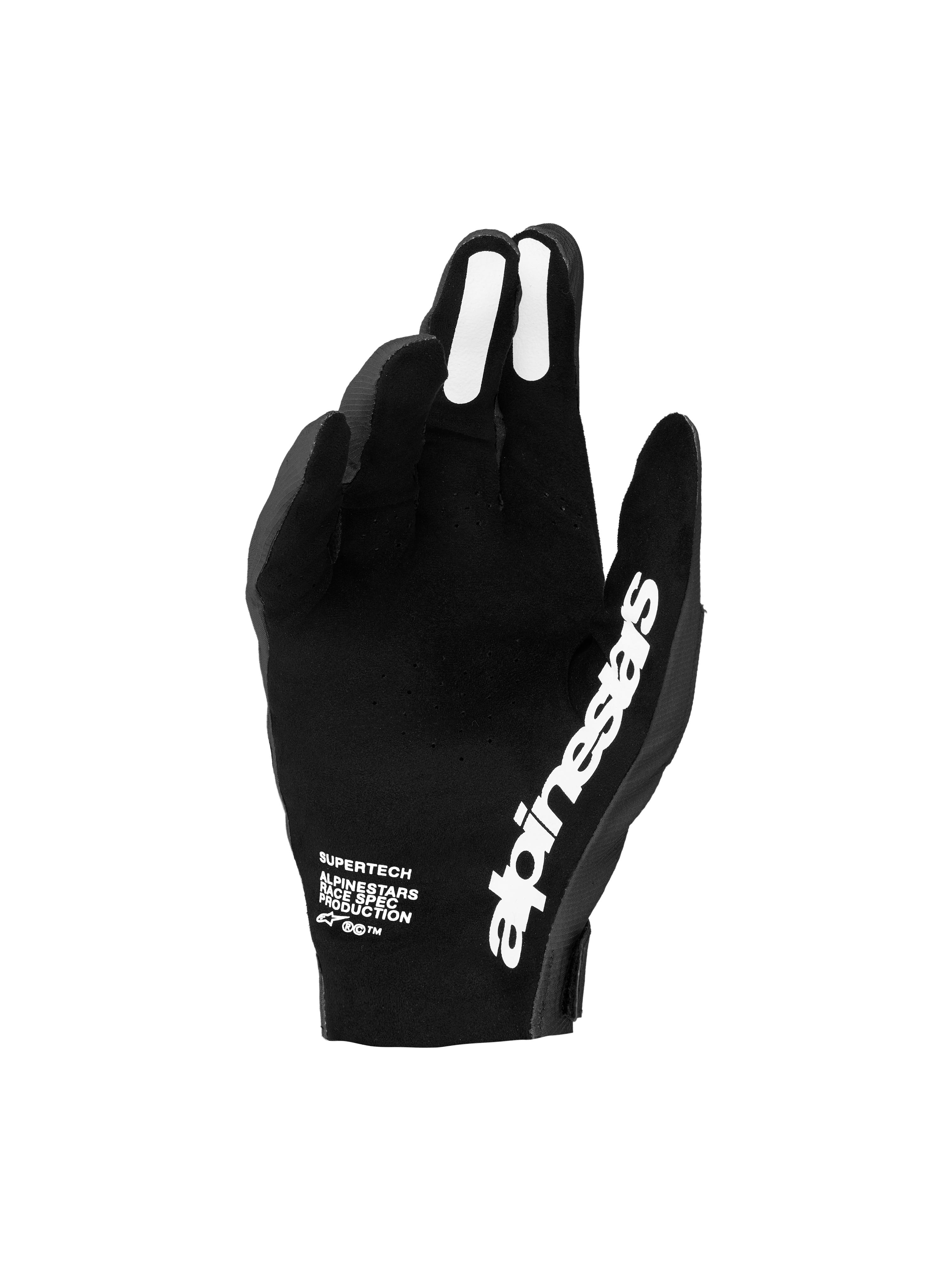 Alpinestars Supertech MX 2027, guantes de motocross para hombre, negros y blancos, palma perforada para ventilación y agarre de silicona en los dedos para un control preciso de las manetas