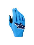 Alpinestars Supertech MX 2027, guantes de moto para motocross, azules con dorso elástico transpirable y logotipo blanco