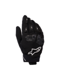 Alpinestars SP X 5 Air Gloves, Motorcycle Racing Gloves, Black with White Logo, featuring 3D mesh construction, TPU knuckle protection, and finger sliders