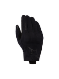 Alpinestars Reef V2 Gloves, Black, short cuff motorcycle gloves with textured stretch fabric, ergonomic design featuring brand logo on the index finger and star emblem on the back of the hand
