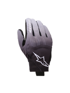 Guantes Alpinestars Reef V2, guantes de moto, degradado en gris medio y negro, logotipo de estrella blanca y nombre de la marca en el dedo índice, diseño urbano de puño corto con protección de nudillos de TPU y tejido elástico