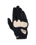 Alpinestars Chrome V2 Gloves, Motorcycle Gloves, Black with Almond accents, top view showing TPU knuckle protection, mesh and stretch fabric construction, accordion panels on fingers