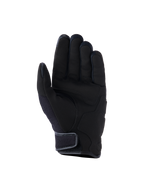 Guantes Alpinestars Ignite, guantes de moto urbanos, negros, vista de la palma con refuerzos de gamuza sintética, inserciones de malla transpirable y cierre de puño corto de gancho y bucle