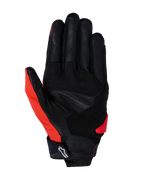 Guantes Alpinestars SP X 3, guantes de moto, rojo brillante, negro y blanco, vista de la palma con cuero perforado, superposiciones de agarre sintético y puntas de los dedos compatibles con pantallas táctiles, equipo duradero para deporte y carreras de carretera