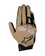 Alpinestars SP X 3, guantes de moto para carreras, caqui arena oscuro y negro, con protección de nudillos de TPU de doble densidad, acolchado reforzado en los dedos, material tejido elástico para mayor transpirabilidad y logotipo de la marca integrado