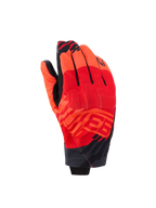 Alpinestars MM93 Reef V2 Gloves, short cuff motorcycle gloves, Red Fluo and Bright Red with Black accents, featuring Marc Marquez MM93 graphics and integrated knuckle protection, modern urban design