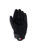 Guantes de cuero Alpinestars Mustang V3, negros, vista de la palma, construcción en cuero de cabra de primera calidad con zonas de agarre reforzadas, puño corto con cierre de gancho y bucle y pequeño parche de logo bordado, equipo de protección para motociclismo urbano