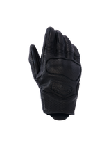 Alpinestars Mustang V3, guantes de moto de cuero negro, diseño perforado transpirable, protección reforzada en nudillos, construcción ergonómica flexible